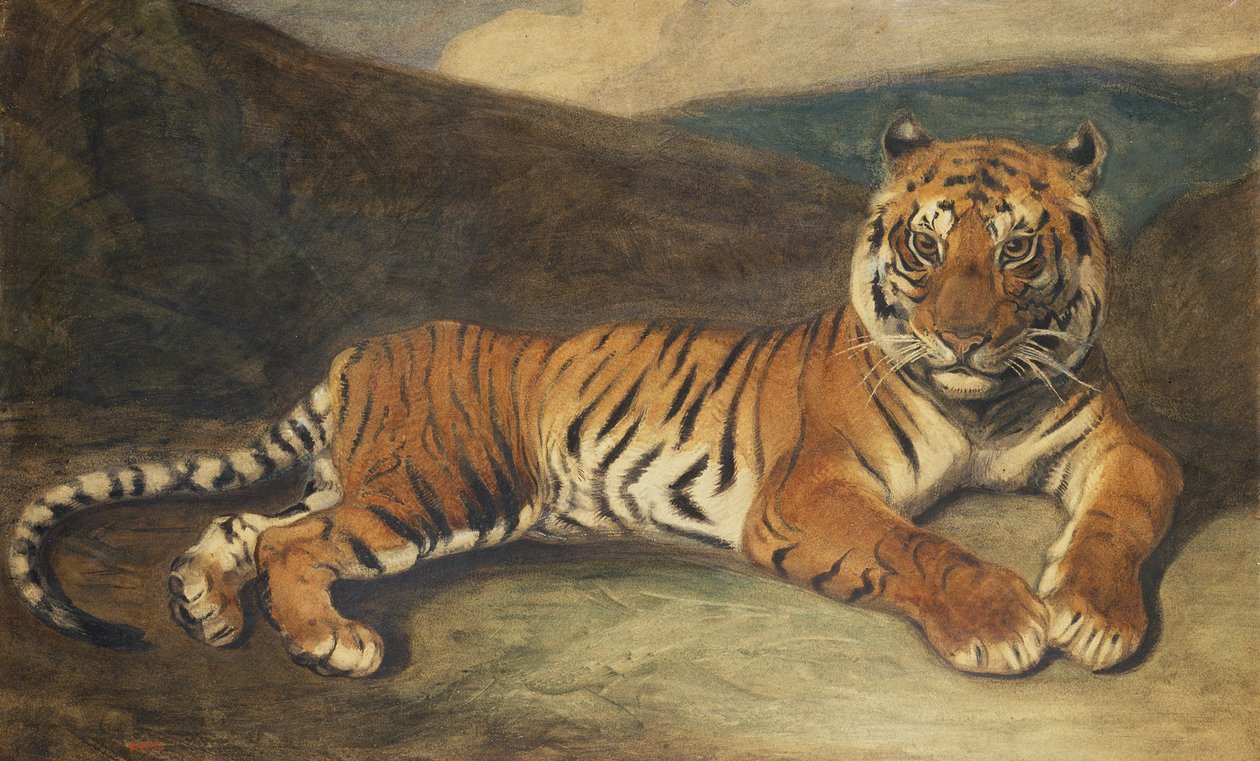 Tigre allongé - Antoine Louis Barye