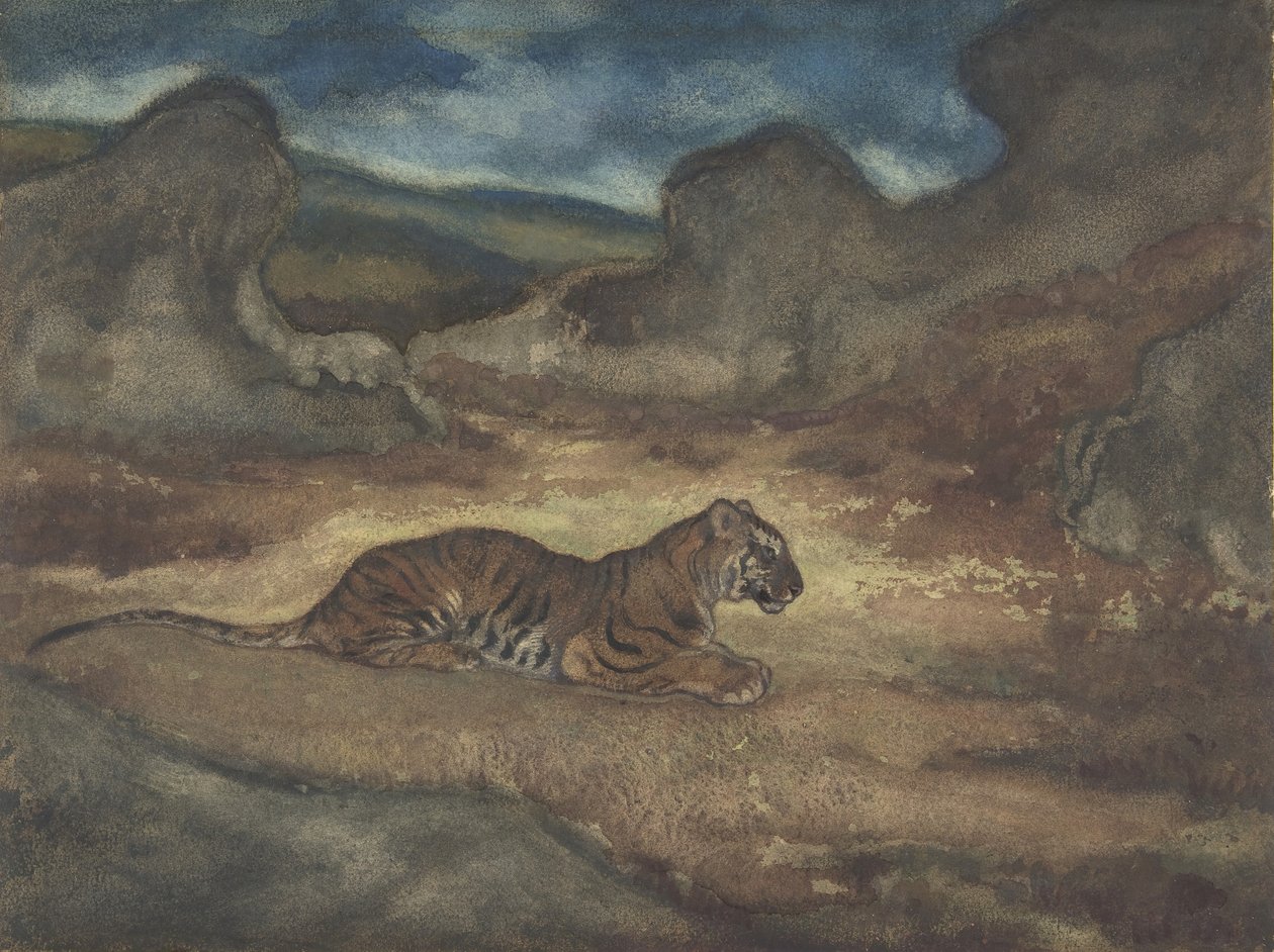 Tigre dans le paysage - Antoine Louis Barye