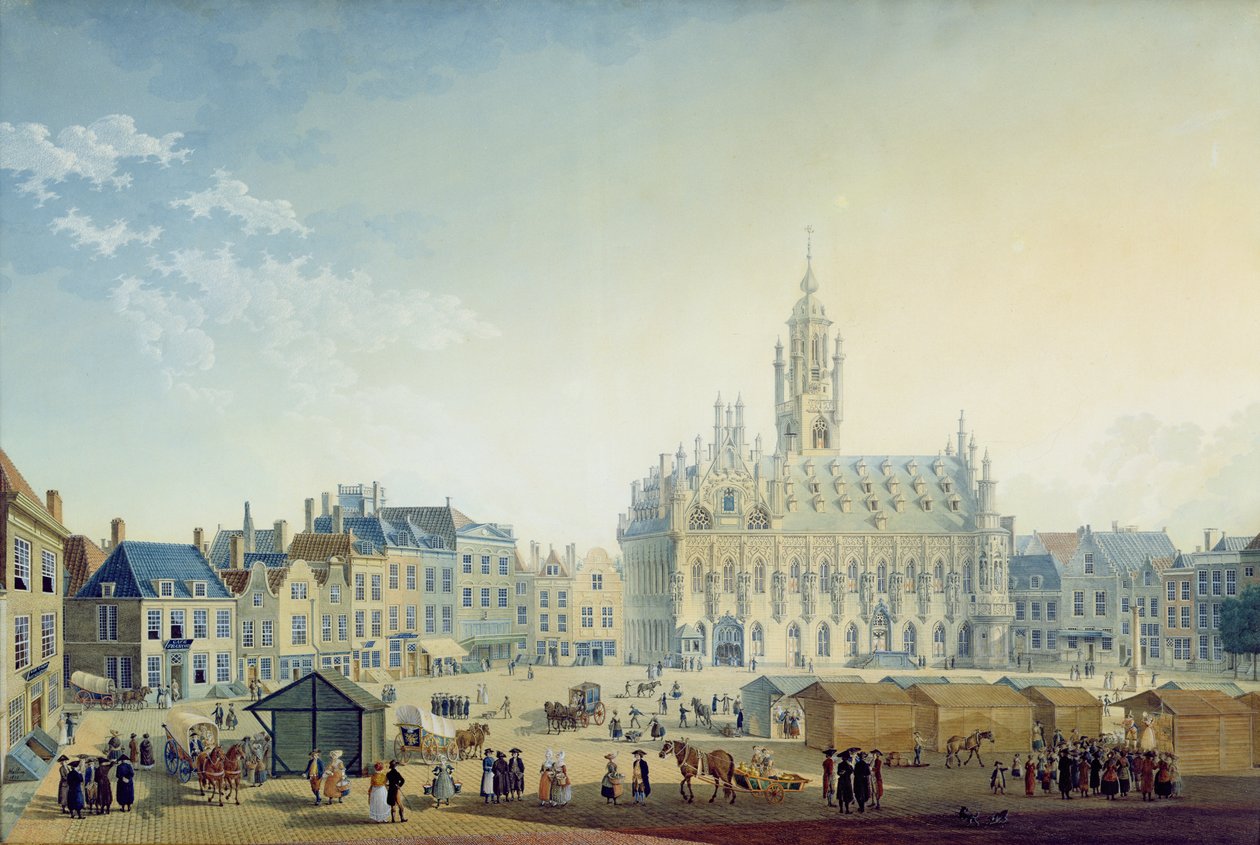 La place principale, Middelburg, 1812 - Anton Ignaz Melling