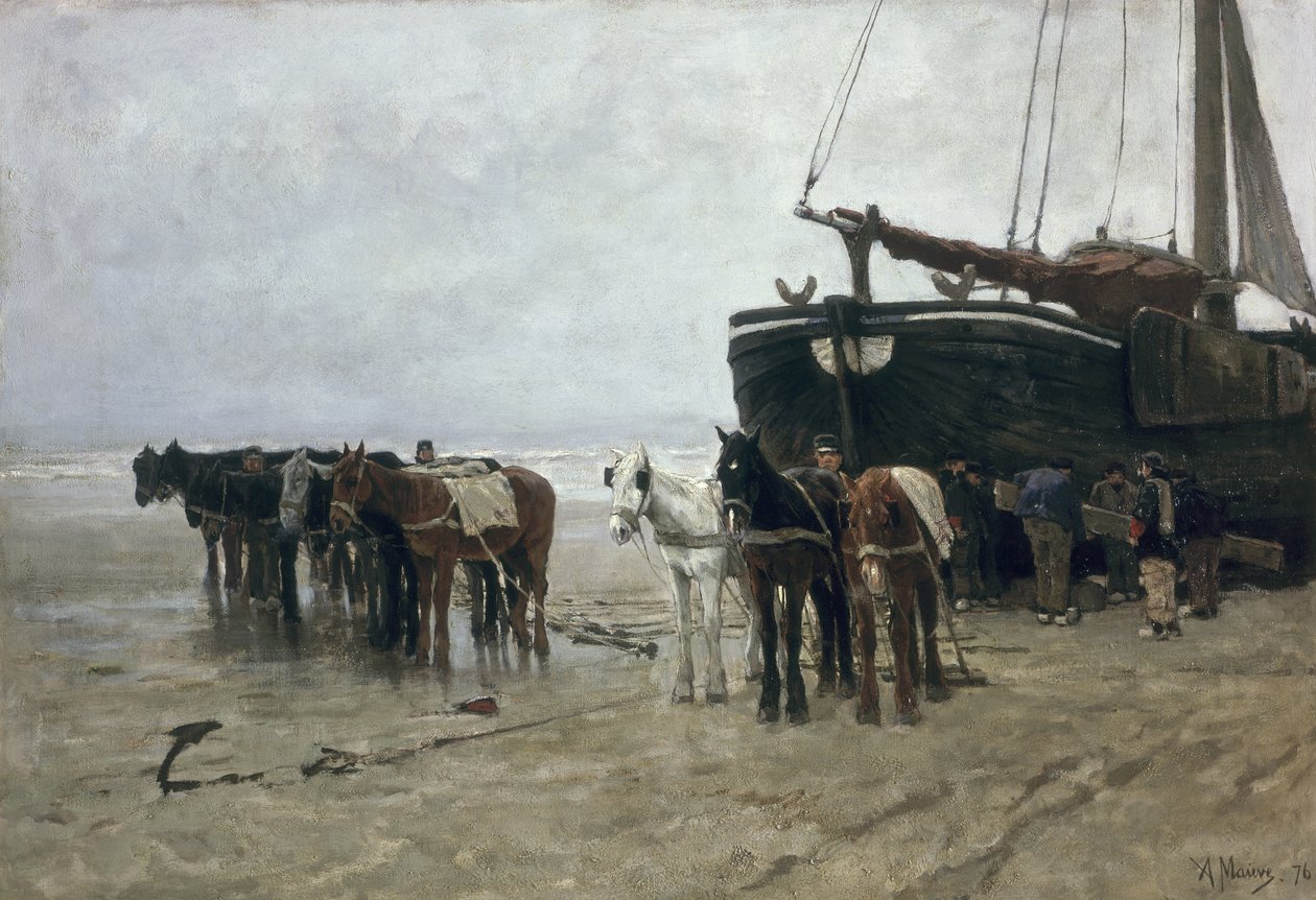 Bateau sur la plage de Scheveningen, 1876 - Anton Mauve