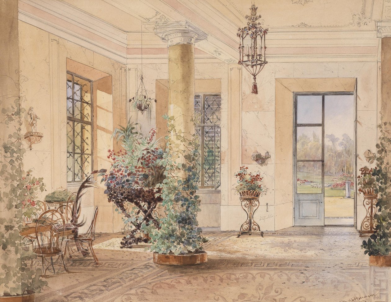 Sala Terrena dans un petit château - Anton Altmann