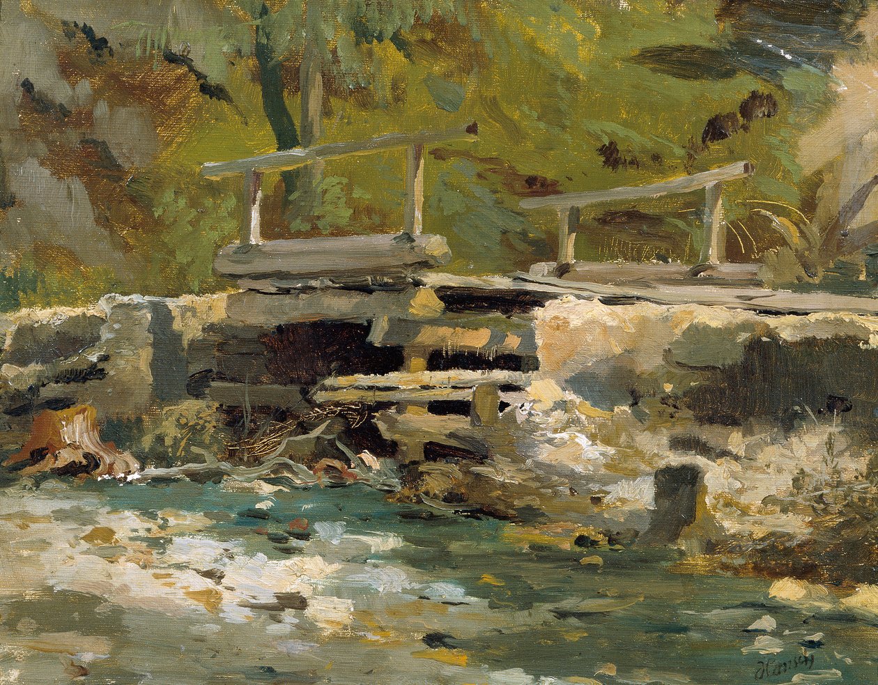 Pont sur le ruisseau - Anton Hansch