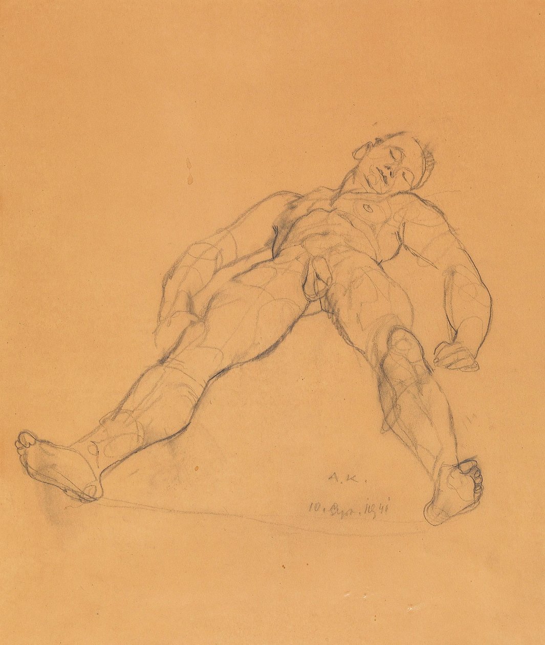 Anton Kolig Nu masculin couché - Anton Kolig