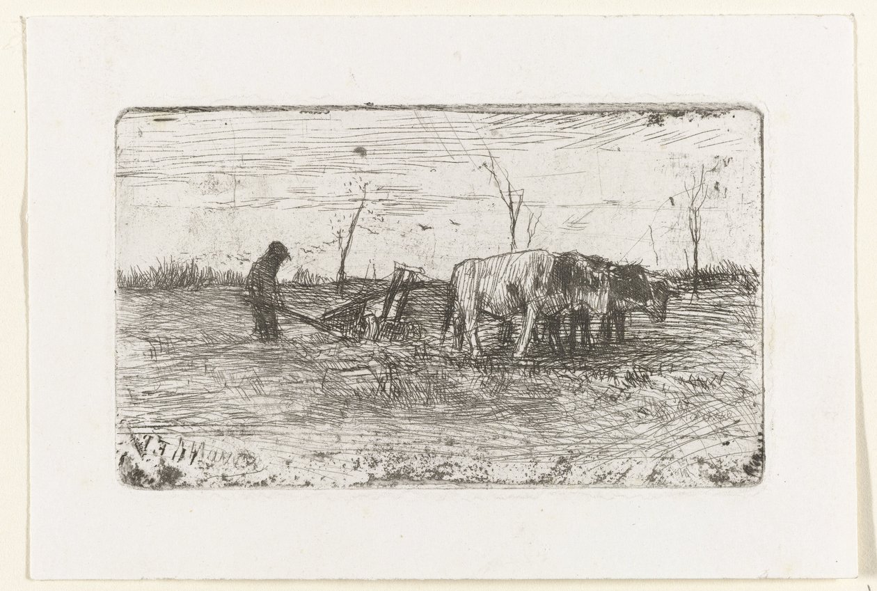 Bœufs labourant - Anton Mauve