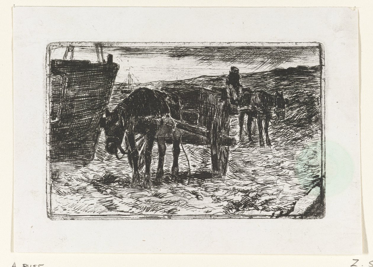 Chariots sur la plage - Anton Mauve