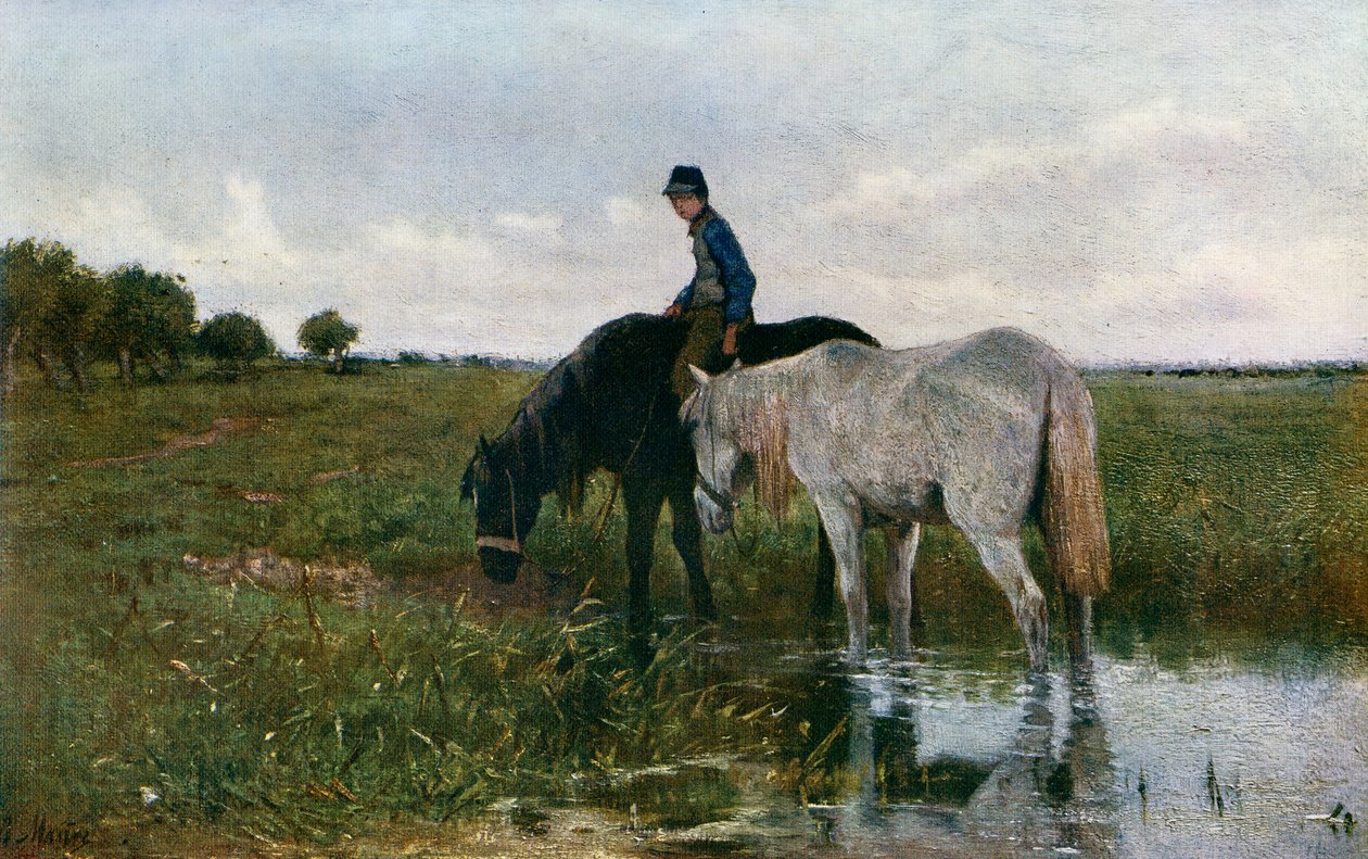 Abreuvement des chevaux, 1871 - Anton Mauve