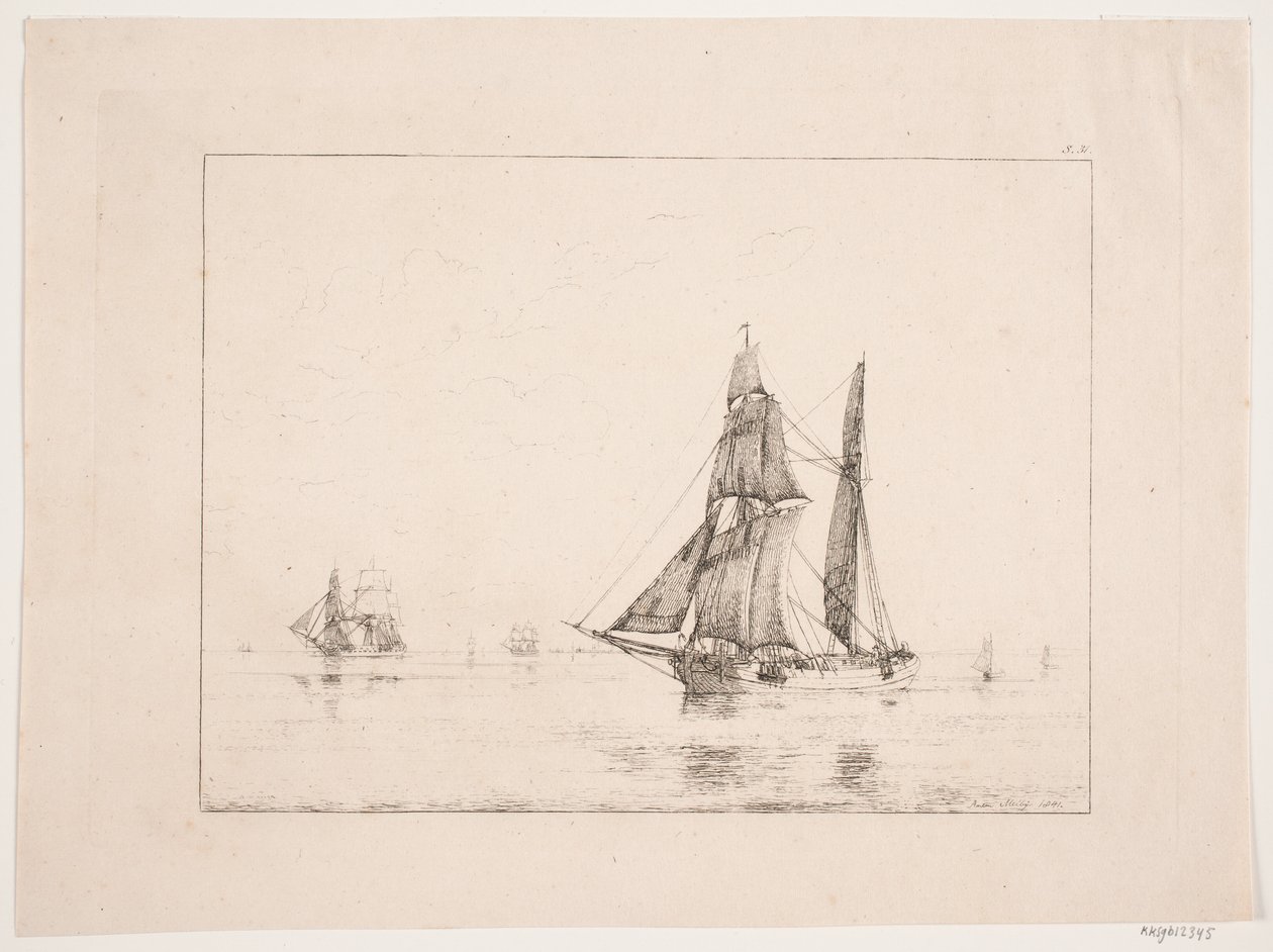 Un ketch par temps calme - Anton Melbye