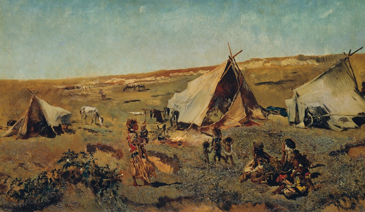 Campement de gitans dans la Puszta - Anton Romako
