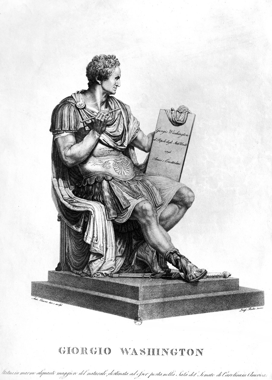 George Washington en empereur romain, 1796, gravé par Luigi Rados - Antonio Canova
