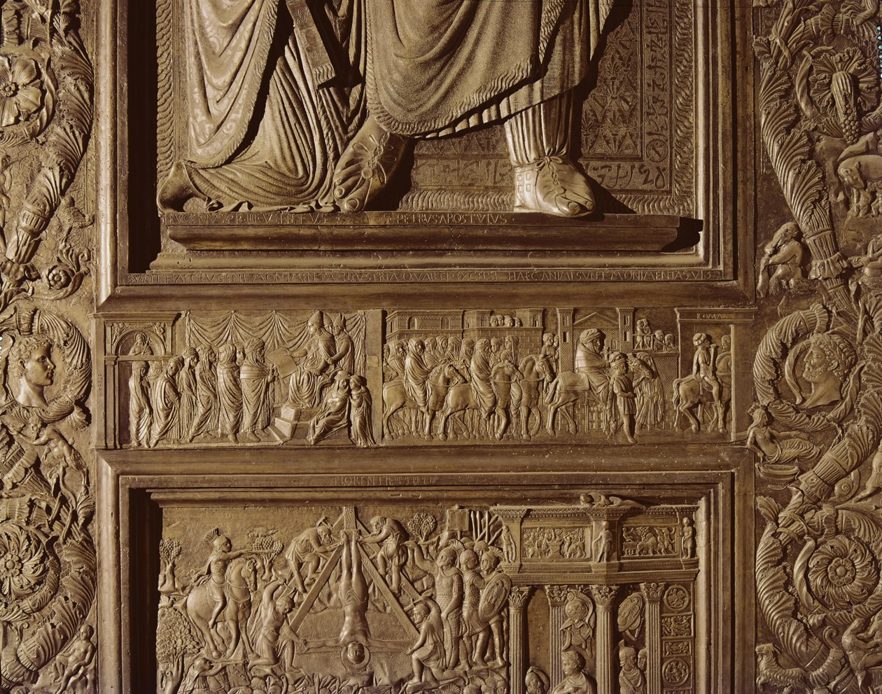 Détail de la porte centrale de la basilique, décorée 1439-45 (bronze) - Antonio Filarete