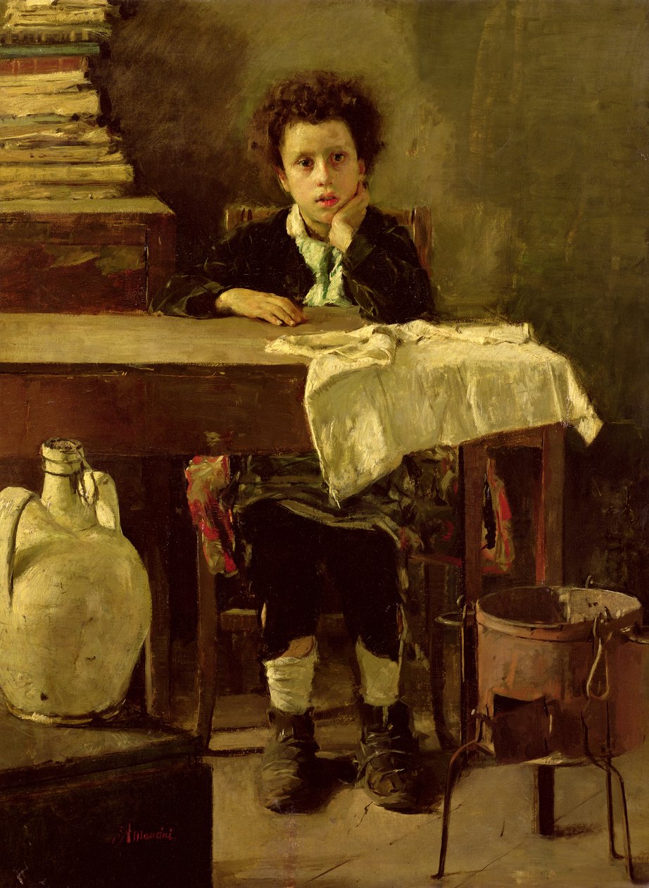 Le Petit Écolier, ou Le Pauvre Écolier - Antonio Mancini