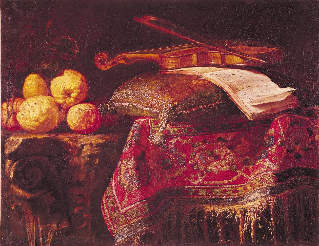Nature morte de fruits et instruments de musique - Antonio Pereda y Salgado