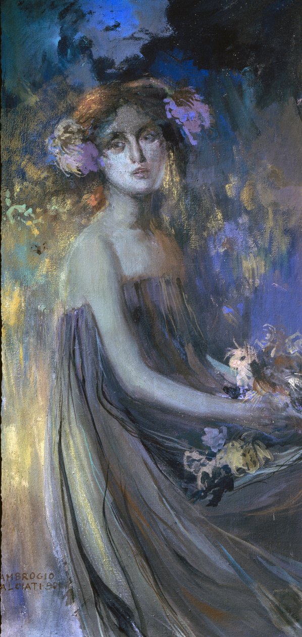 Dame avec des fleurs - Antonio Ambrogio Alciati