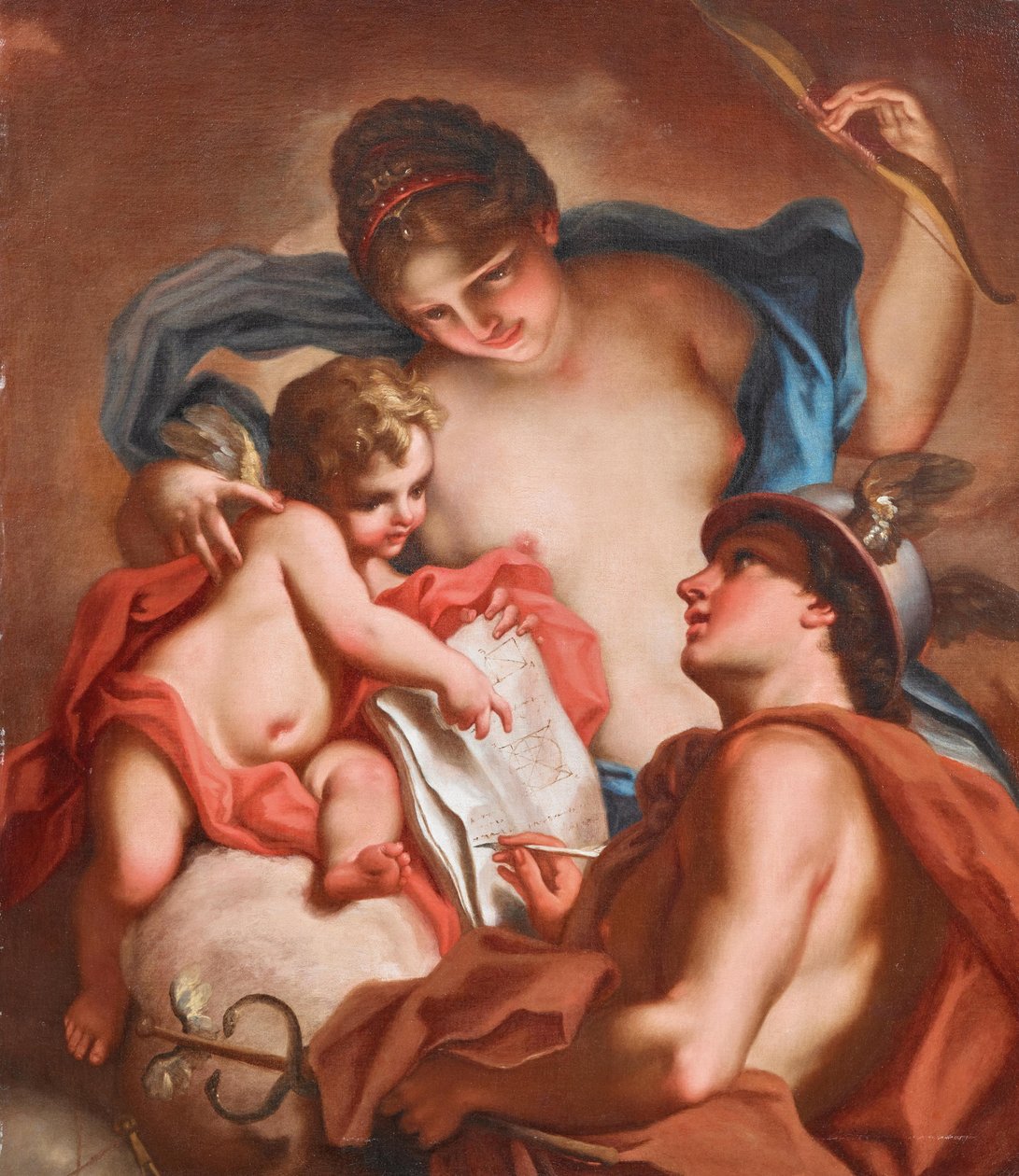 Vénus, Mercure et Cupidon - Antonio Balestra