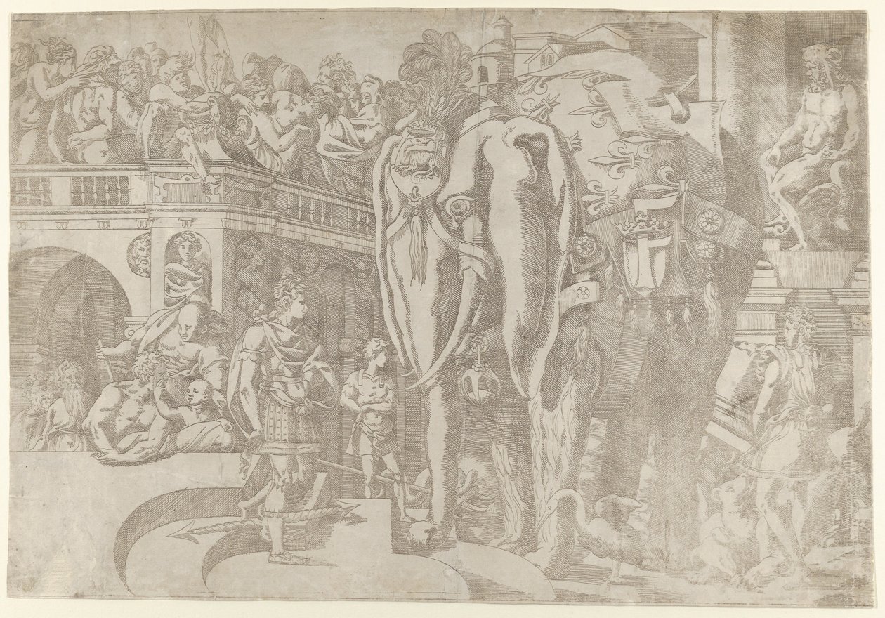 Éléphant royal, 1542-45. - Antonio Fantuzzi