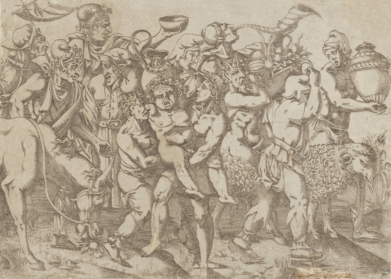 Silenus porté, 1543 - Antonio Fantuzzi