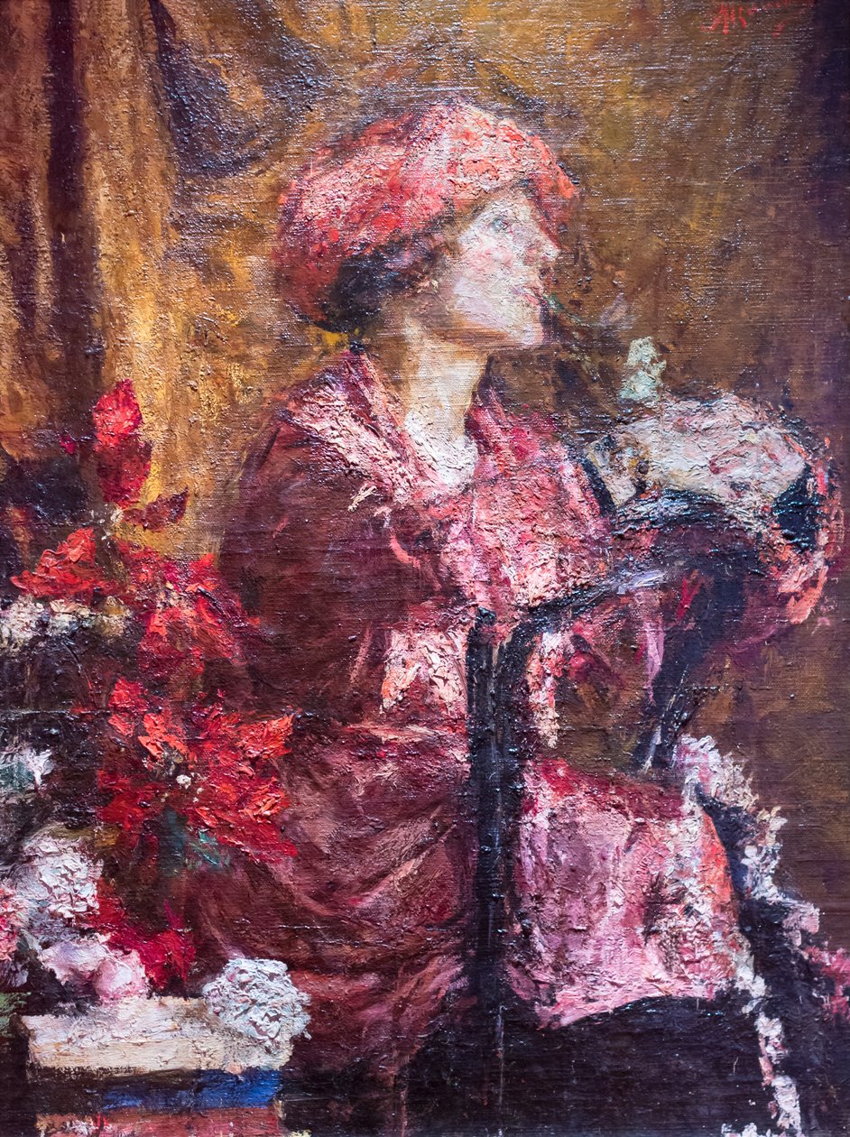 Enrica en violet - Antonio Mancini