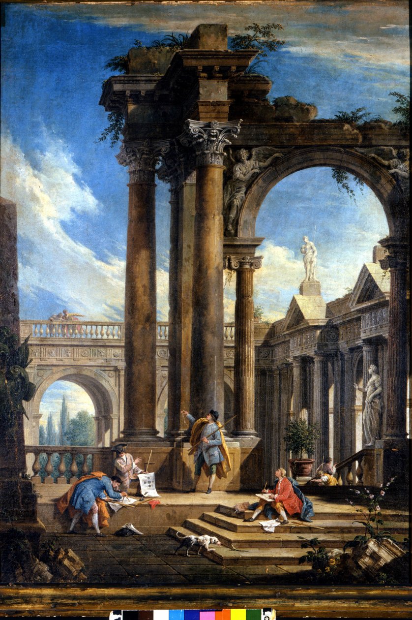 Archéologues et architectes (qui dessinent et mesurent) - Antonio Visentini