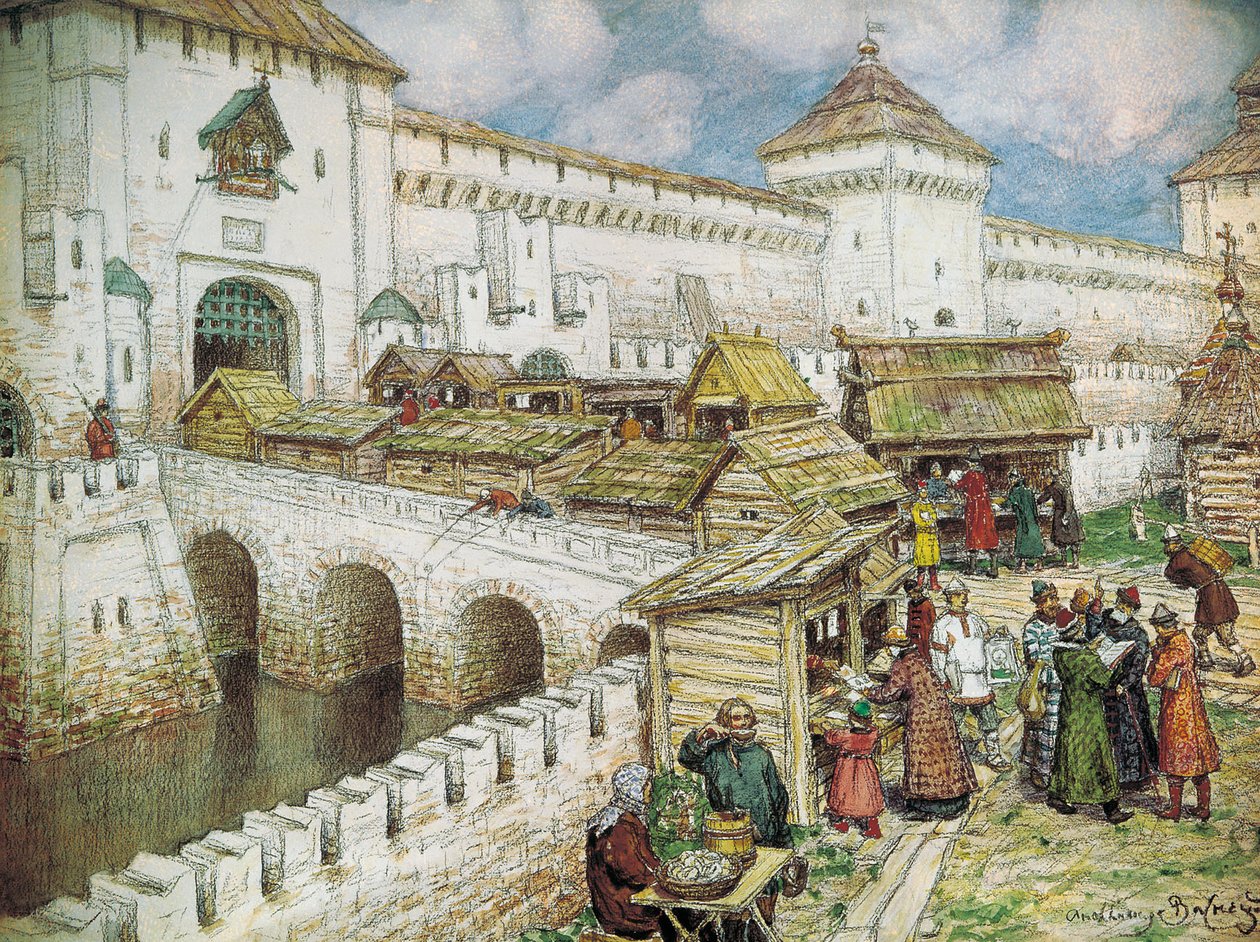 Librairies sur le pont Spassky au XVIIe siècle - Apollinari Mikhailovich Vasnetsov