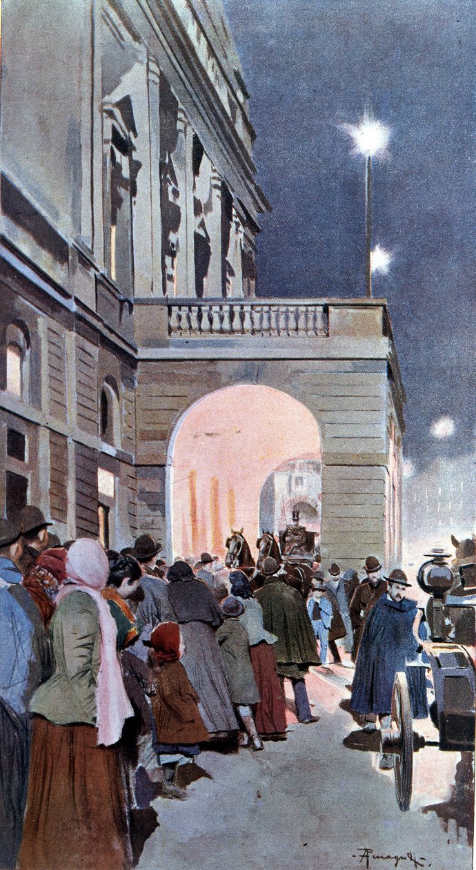 Les curieux devant le Teatro alla Scala - Arnaldo Ferraguti
