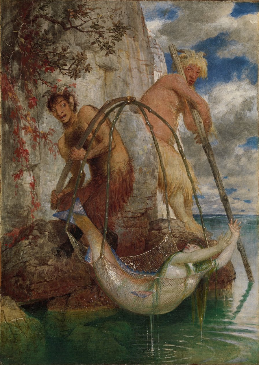Deux Pans pêchant - Arnold Böcklin