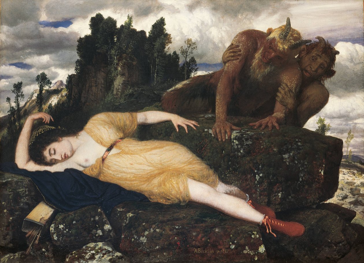 Diane endormie surveillée par deux faunes, 1877 - Arnold Böcklin