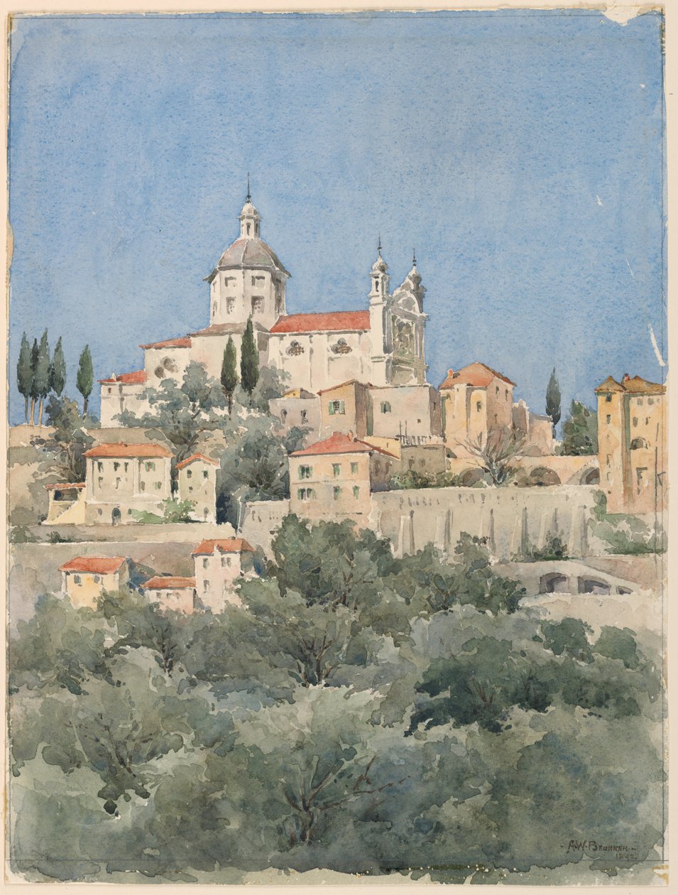 Église sur une colline - Arnold William Brunner