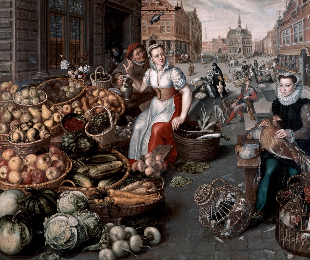 Femme vendant des fruits et légumes, c.1590 - Arnout de Muyser
