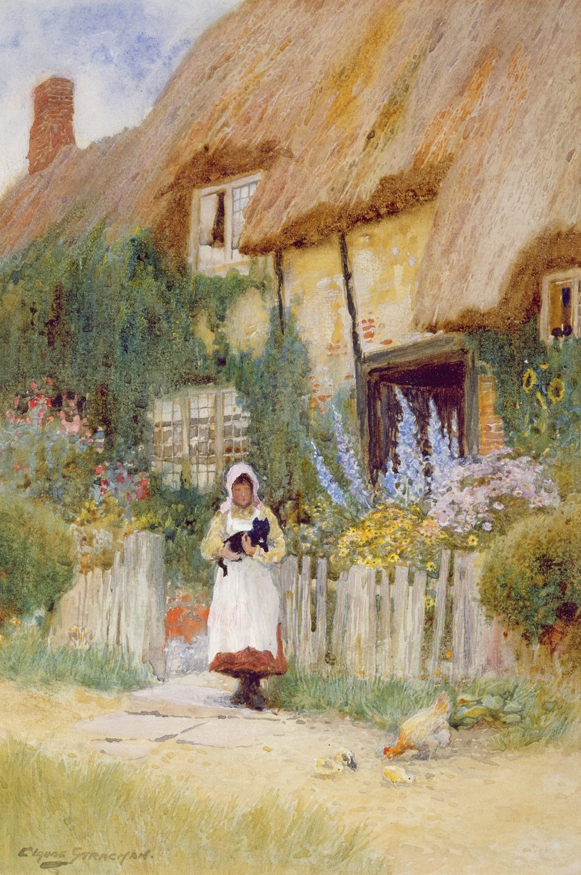 Près de la porte du cottage - Arthur Claude Strachan