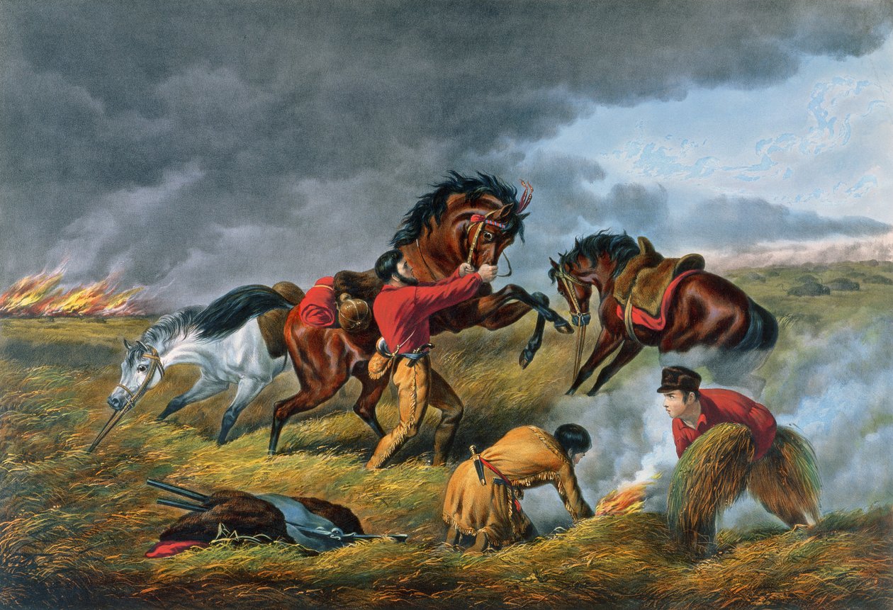La vie dans la prairie, pub. par Currier and Ives, New York, 1862 - Arthur Fitzwilliam Tait