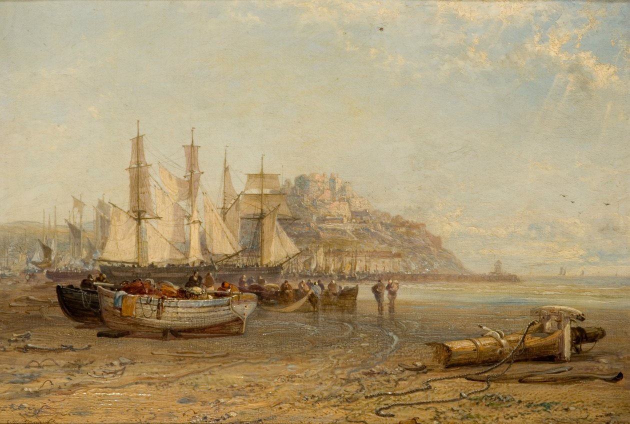 Marée basse, Mont Orgueil, Jersey, 1881 - Arthur Joseph Meadows