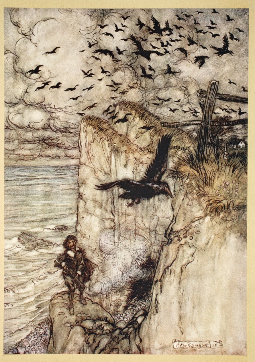 ..Choucas à tête rousse, nombreux en sorte, s