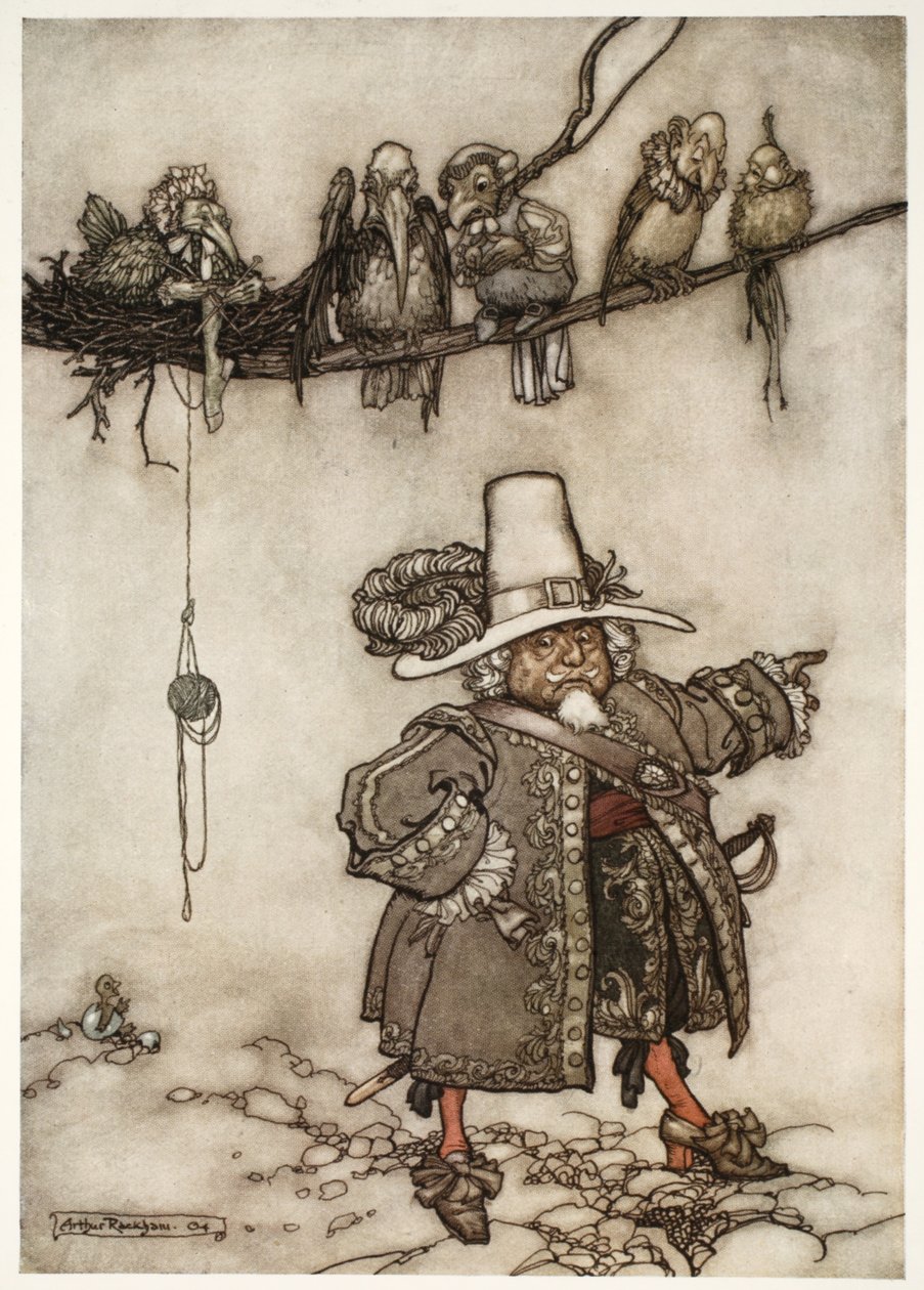 Il y en avait un qui semblait être leur commandant, de Rip Van Winkle par Washington Irving, pub. 1910 - Arthur Rackham