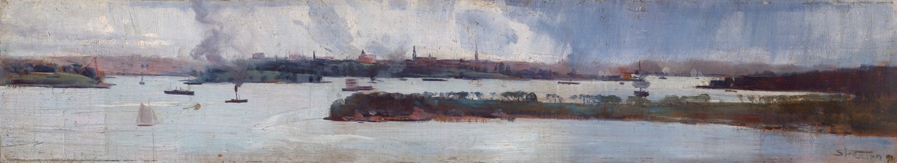 Pluie sur le Port de Sydney - Arthur Streeton