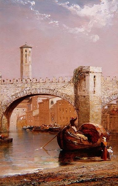 Le vieux pont, Vérone - Arthur Joseph Meadows