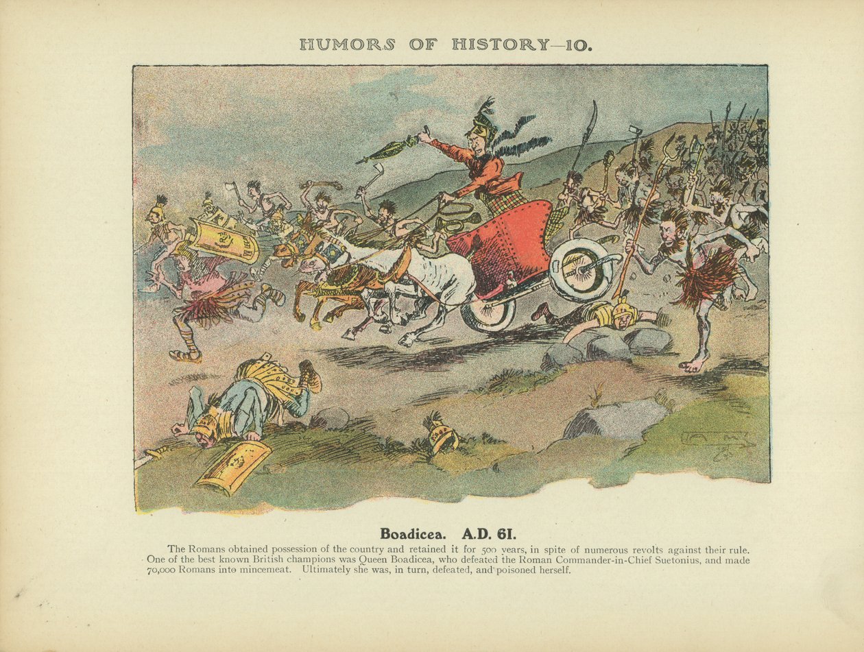 Boadicea. A.D. 61 (lithographie couleur) - Arthur Moreland