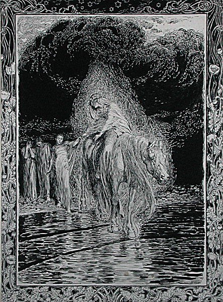 Traverser la rivière - Arthur Rackham
