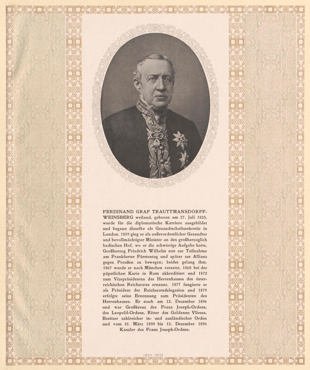 Ferdinand comte Trauttmansdorff-Weinsberg - Artist Unknown