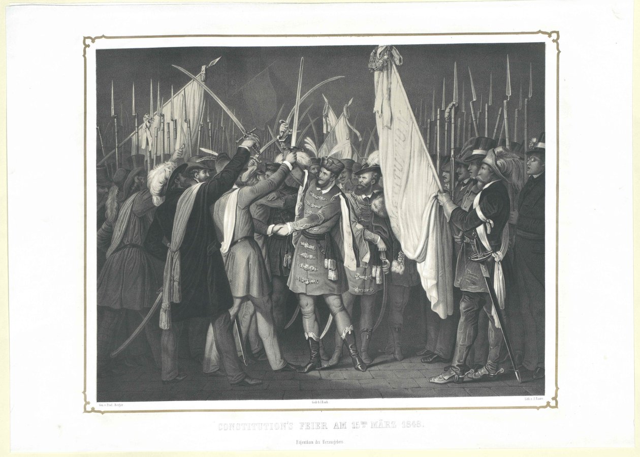 Cérémonie de la Constitution le 15 mars 1848 - Artist Unknown