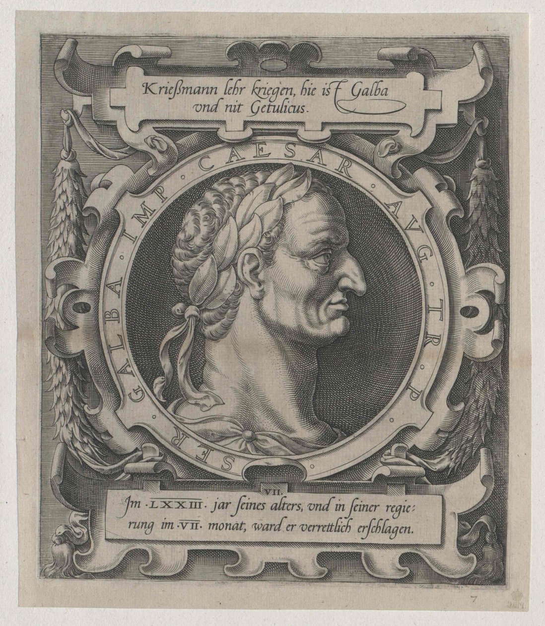 Empereur romain Galba (impression) - Artist Unknown