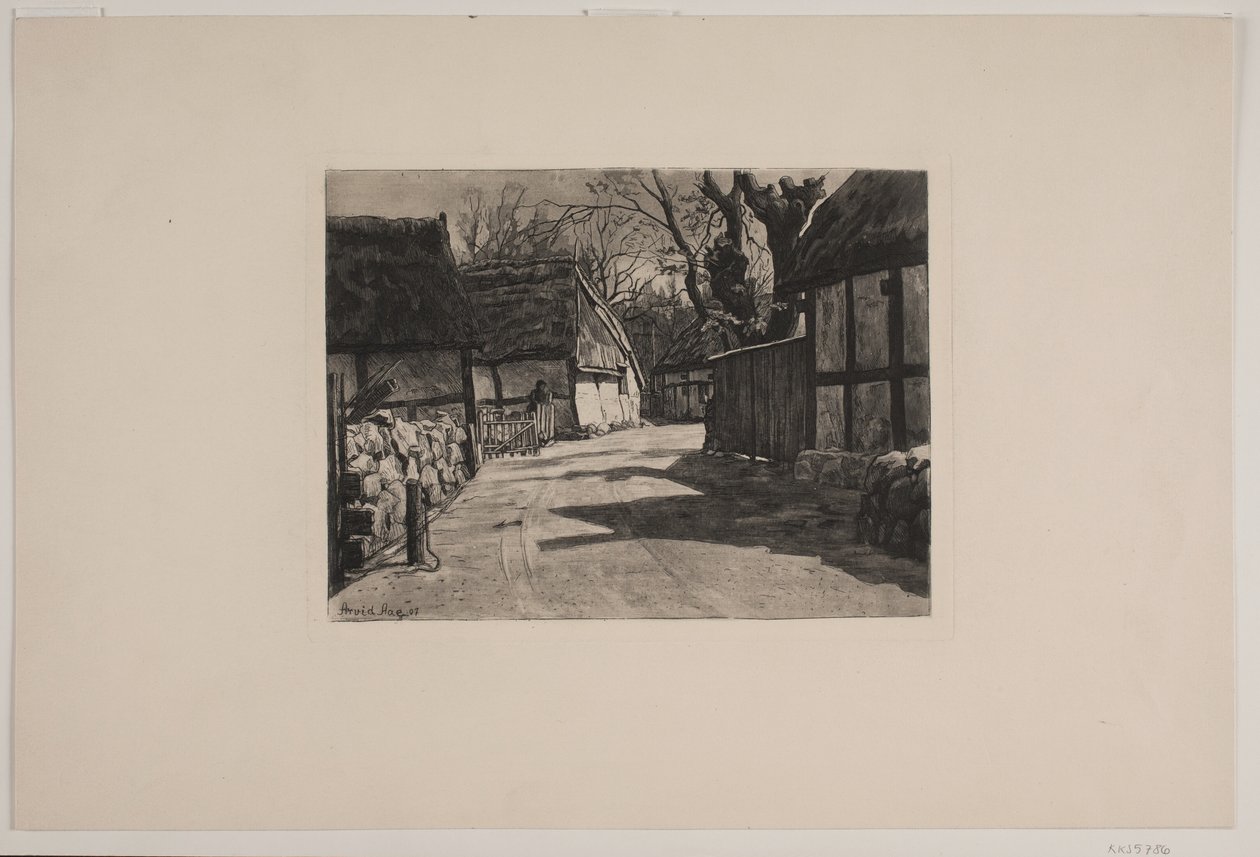 Une rue de village - Arvid Aae