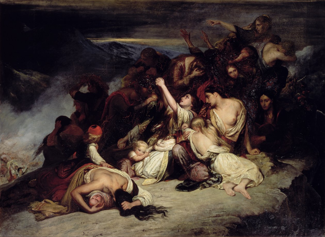 Les femmes désespérées de Rumili, voyant leurs maris vaincus par les troupes d