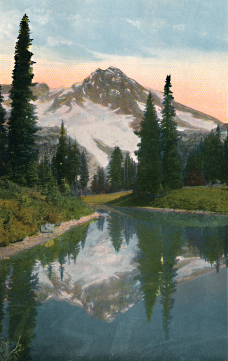 Mont Rainier et lac Reflection, vers 1916 - Asahel Curtis