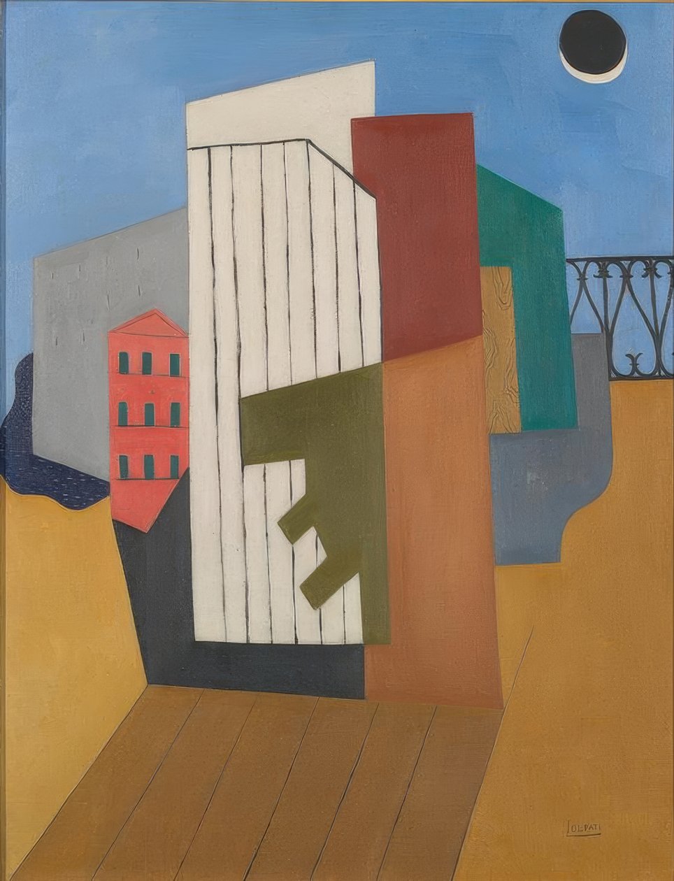 Formes géométriques, balustrade et soleil - Atanasio Soldati