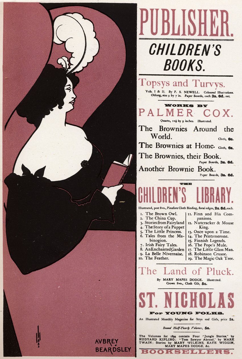 Librairie pour enfants à Londres (affiche) - Aubrey Beardsley