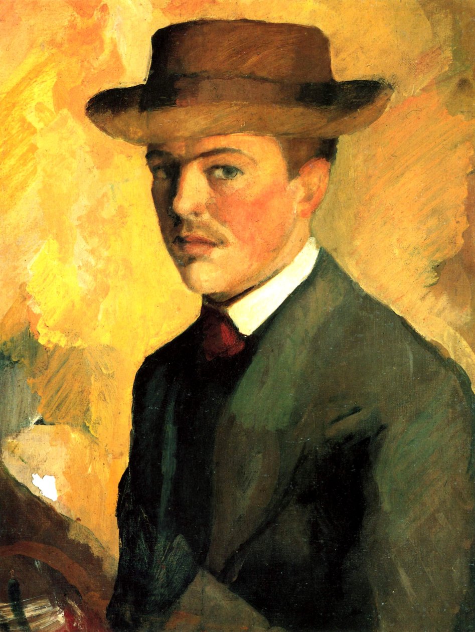 Autoportrait avec chapeau - August Macke