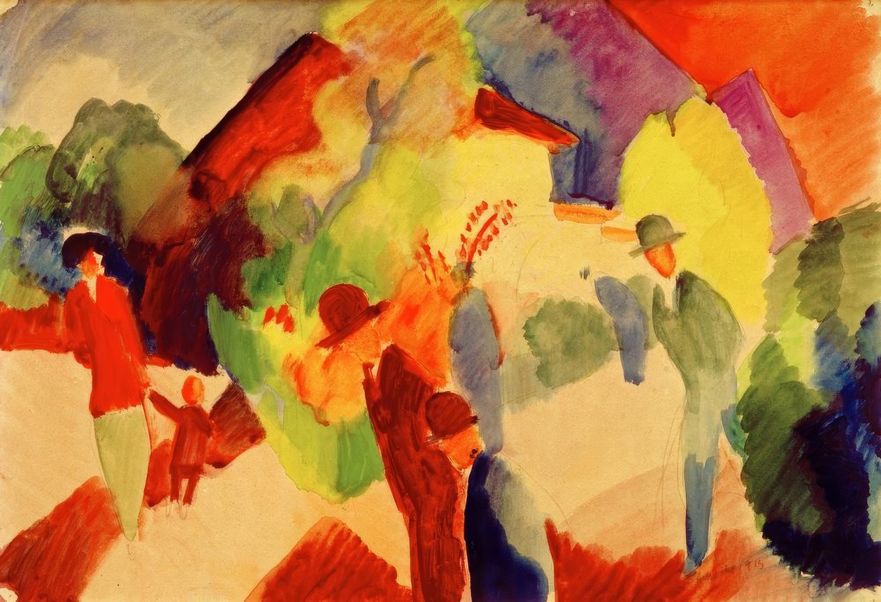 Promeneurs dans le parc - August Macke