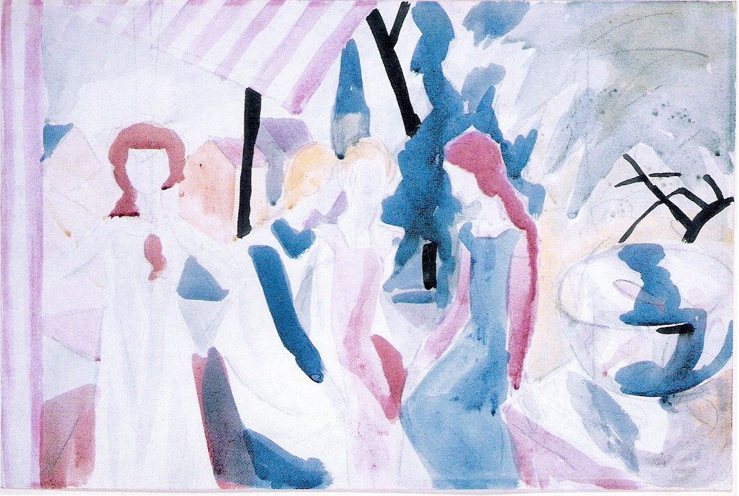 Quatre filles sur une terrasse - August Macke