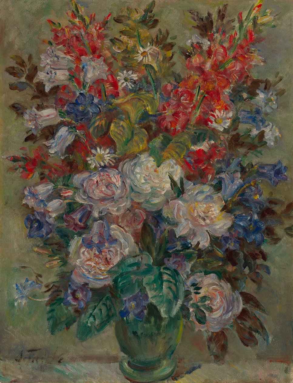 Nature morte aux fleurs (huile sur toile) - August Hermann Fricke