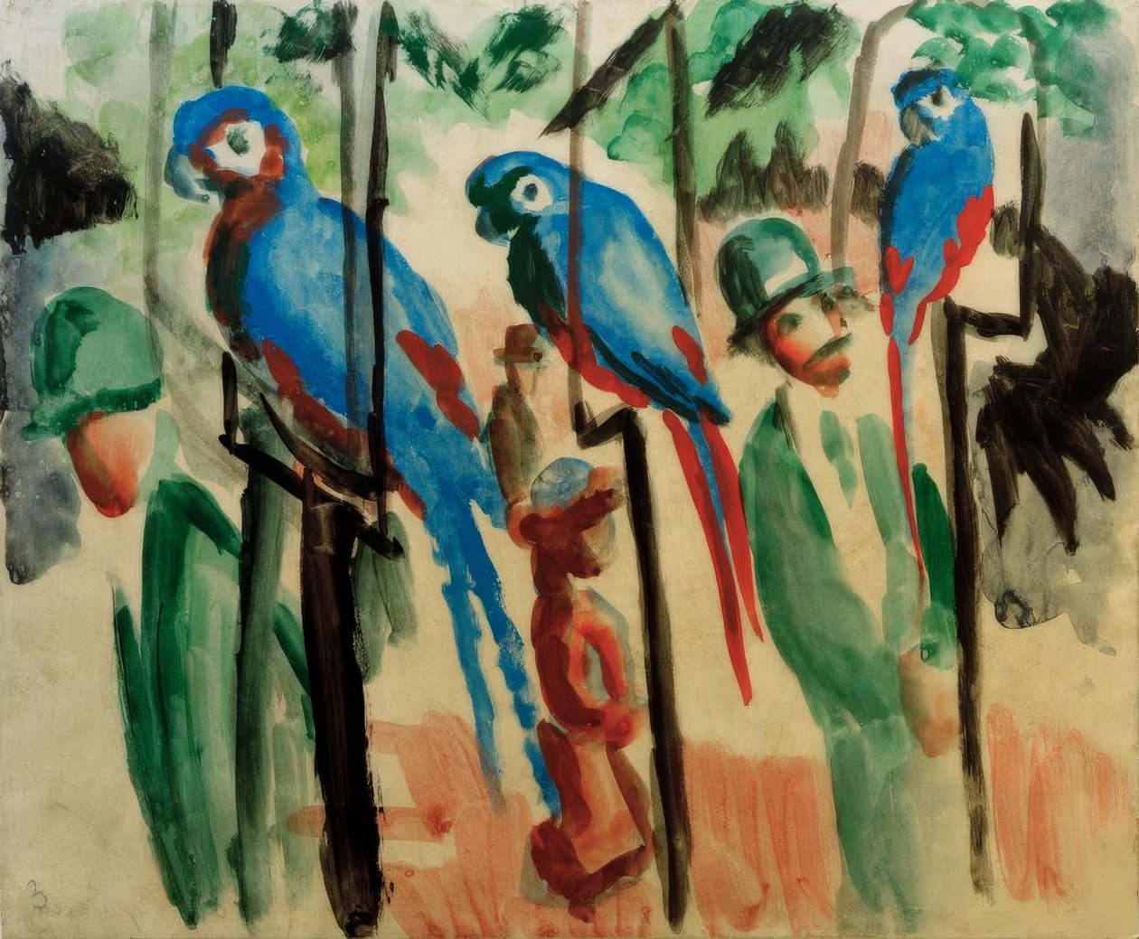 Chez les perroquets - August Macke